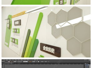 高档绿色环保科技企业文化墙公司形象墙图片 设计效果图下载